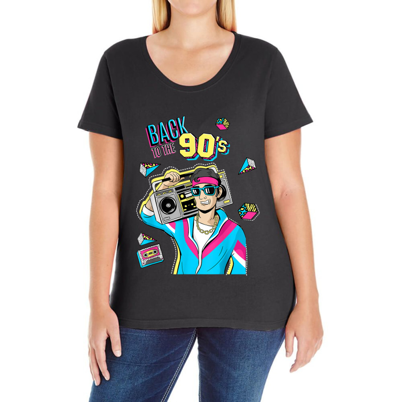 Retro Back To 90's Novelty Graphics & Cool Designs Funny Gifts Boy Gir Ladies Curvy T-Shirt by FrederickDesign | Artistshot