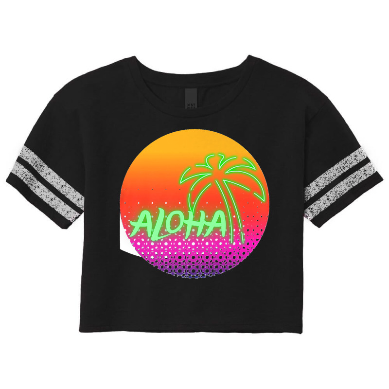 Aloha Hawaii Hawaiian Island Palm Beach Surfboard Sunset Premium Scorecard Crop Tee by LeonelSalas | Artistshot