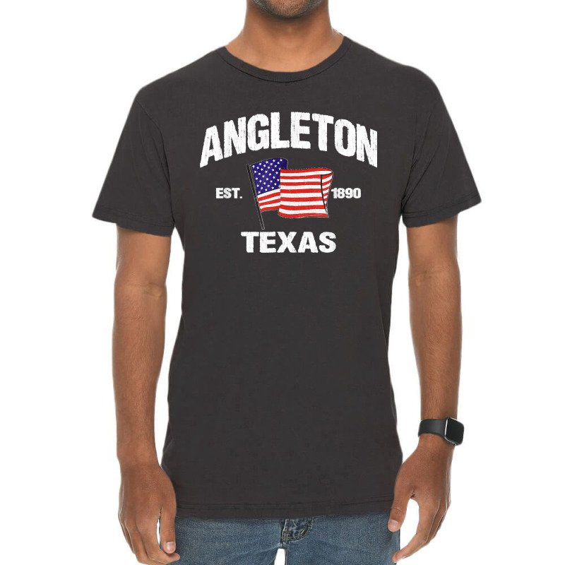 Angleton Texas Tx Usa Stars & Stripes Vintage Style Vintage T-Shirt by LeonelSalas | Artistshot