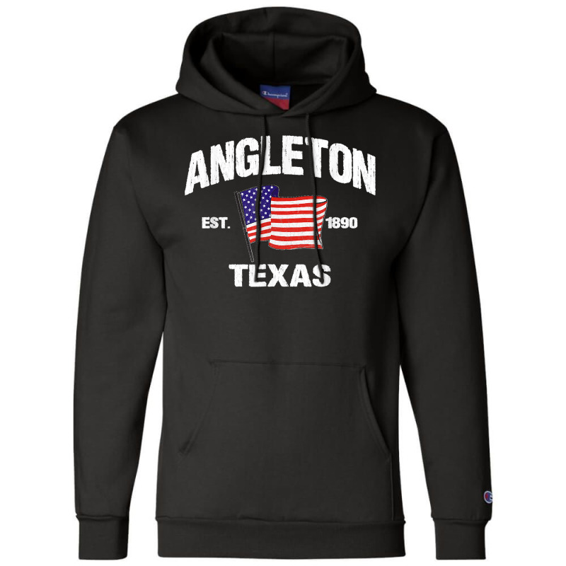 Angleton Texas Tx Usa Stars & Stripes Vintage Style Champion Hoodie by LeonelSalas | Artistshot