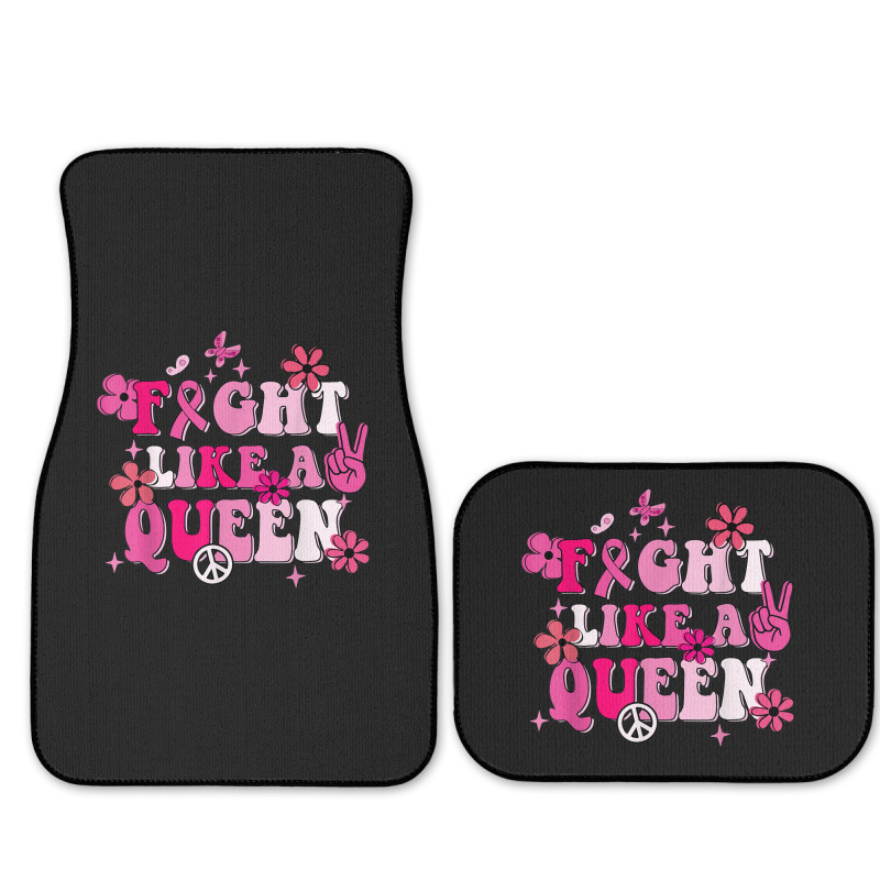 Fight Like A Queen Breast Cancer Warriors Flower Retro Full Set Car Mats | Artistshot