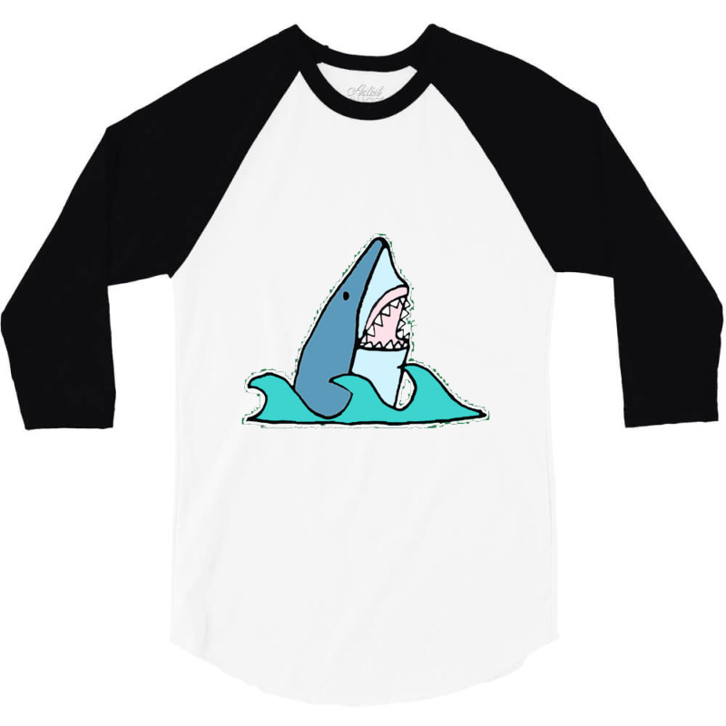 Shark In Water 3/4 Sleeve Shirt | Artistshot