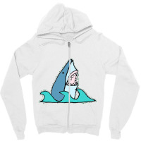 Shark In Water Zipper Hoodie | Artistshot