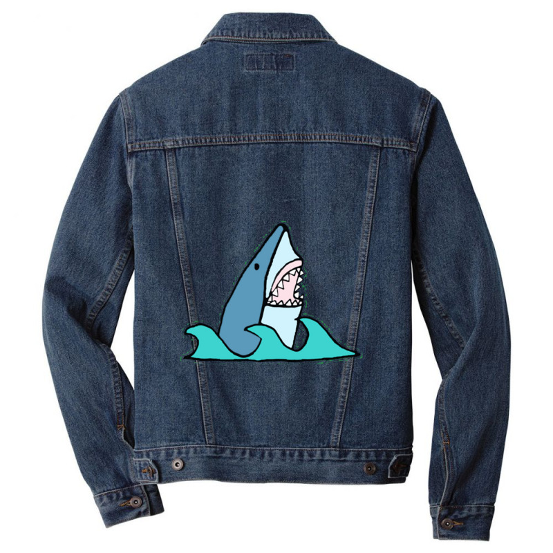 Shark In Water Men Denim Jacket | Artistshot