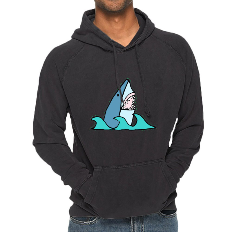 Shark In Water Vintage Hoodie | Artistshot