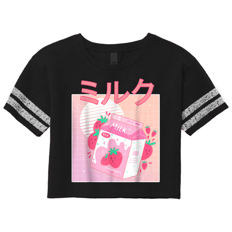 Funny Retro 90s Japanese Kawaii Strawberry Milk Shake Carton Scorecard Crop Tee by MarquesDesign | Artistshot