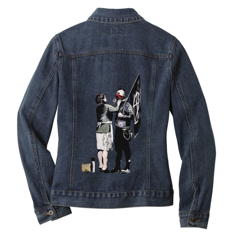 E:\tuyet Soc\56 Anarchism 216sp-\trang\cartoon Gifts Burn Fascists Gif Ladies Denim Jacket by SoniaArtists | Artistshot