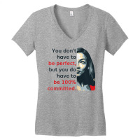 Alexandria Ocasio Cortez (aoc) Quote Comitted Liberal Dem Raglan Baseb Women's V-neck T-shirt | Artistshot