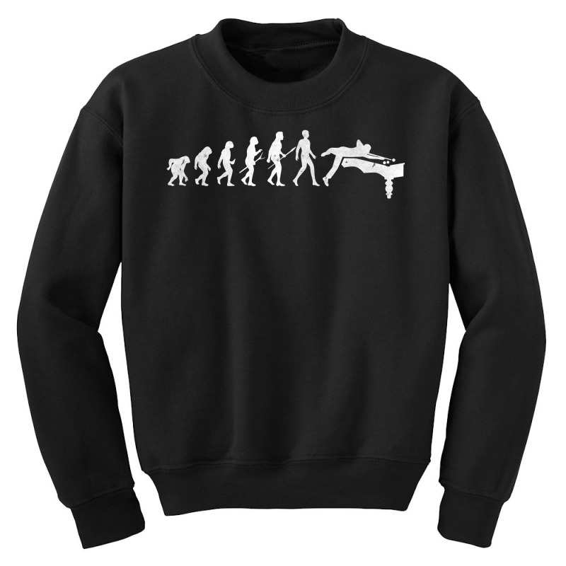 Billiards Evolution Of Human Snooker Pool Cue Stick Player T Shirt Youth Sweatshirt by pickengtwrentv | Artistshot