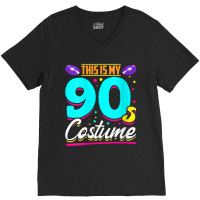 Womens 90s Generation Retro Music Lover Costume Party Nineties Charact V-neck Tee | Artistshot