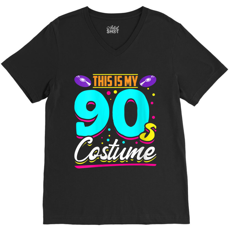 Womens 90s Generation Retro Music Lover Costume Party Nineties Charact V-neck Tee | Artistshot