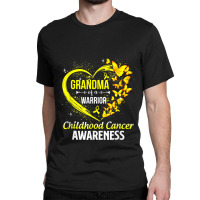 Grandma Of A Warrior Childhood Cancer Awareness Butterfly Classic T-shirt | Artistshot