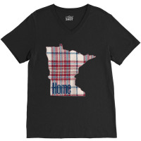 State Of Minnesota Plaid Minnesota Is Home Raglan Baseball Tee V-neck Tee | Artistshot