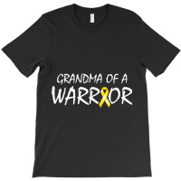 Grandma Of A Warrior Childhood Cancer Awareness Ribbon T-shirt | Artistshot