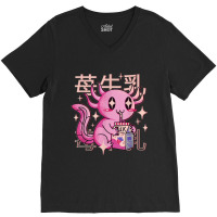 Japanese Anime Axolotl Strawberry Milk Shake Kawaii Axolotl V-neck Tee | Artistshot