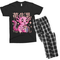 Japanese Anime Axolotl Strawberry Milk Shake Kawaii Axolotl Men's T-shirt Pajama Set | Artistshot