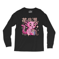 Japanese Anime Axolotl Strawberry Milk Shake Kawaii Axolotl Long Sleeve Shirts | Artistshot