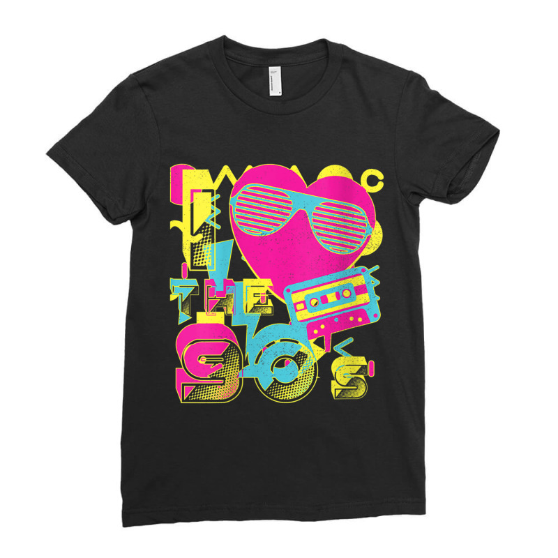 Womens 90s Vibe Tshirt For 90s Music Lover I Heart The Nineties Lover  Ladies Fitted T-Shirt by CaleDesign | Artistshot