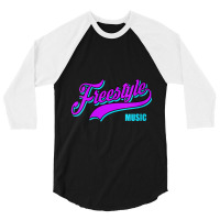 Womens Freestyle Music Retro Script Lettering Love The 80s Gifts Men 3/4 Sleeve Shirt | Artistshot