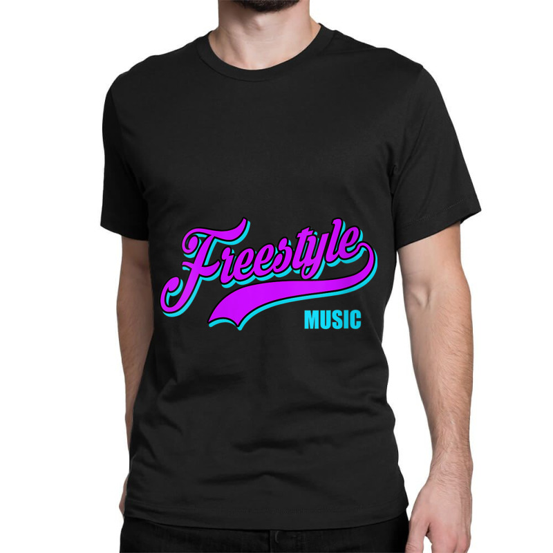 Womens Freestyle Music Retro Script Lettering Love The 80s Gifts Men Classic T-shirt by CaleDesign | Artistshot