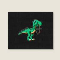 Cute Archery T-rex Bow Arrow Shooting Archer For Men Women Landscape Canvas Print | Artistshot