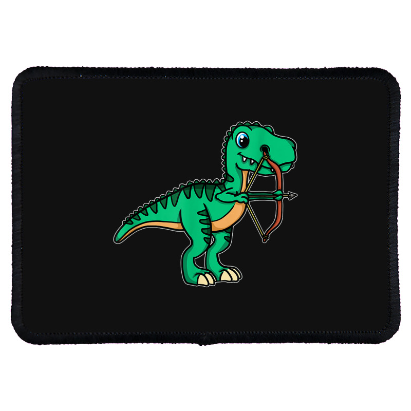 Cute Archery T-rex Bow Arrow Shooting Archer For Men Women Rectangle Patch | Artistshot