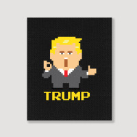 President Trump Pixel Character Portrait Canvas Print | Artistshot