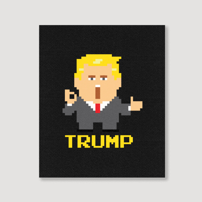 President Trump Pixel Character Portrait Canvas Print | Artistshot