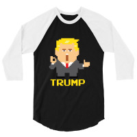 President Trump Pixel Character 3/4 Sleeve Shirt | Artistshot