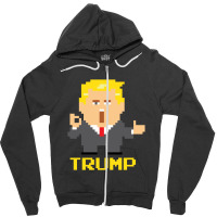 President Trump Pixel Character Zipper Hoodie | Artistshot