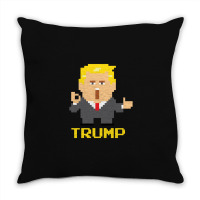 President Trump Pixel Character Throw Pillow | Artistshot