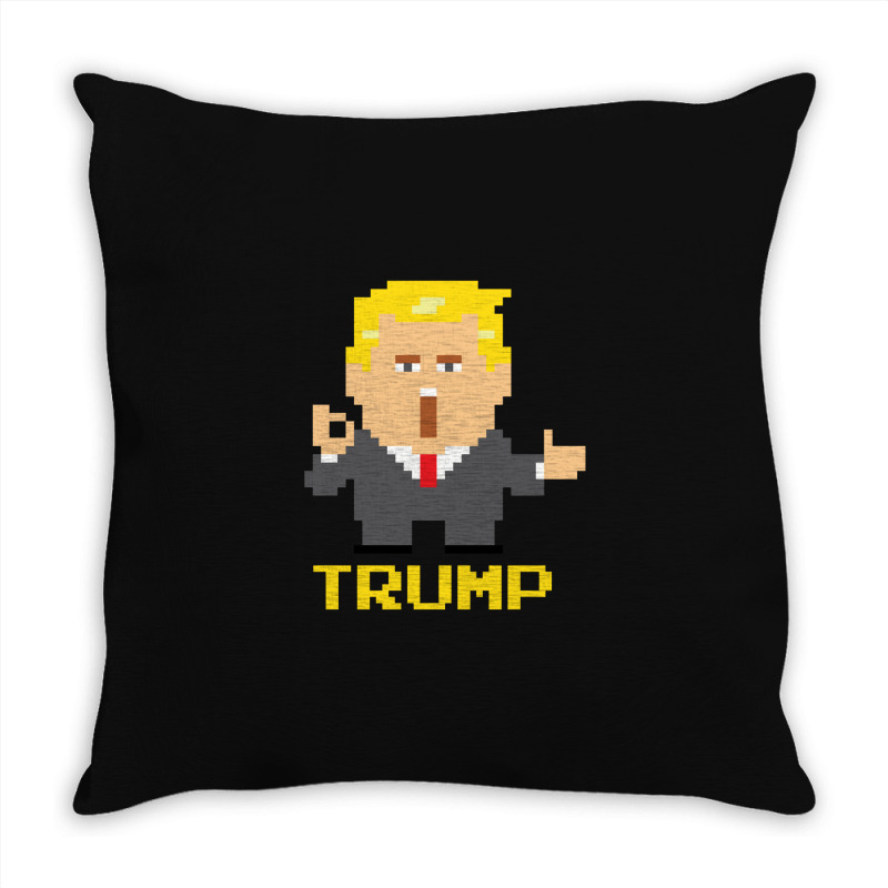 President Trump Pixel Character Throw Pillow | Artistshot