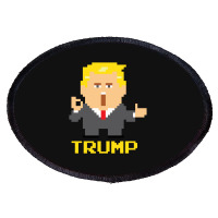 President Trump Pixel Character Oval Patch | Artistshot