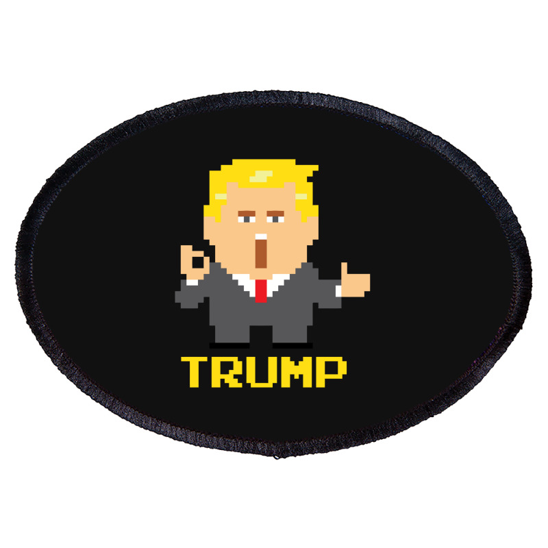 President Trump Pixel Character Oval Patch | Artistshot