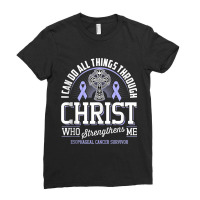 I Can Do All Things Through Christ Esophageal Cancer Awarene Ladies Fitted T-shirt | Artistshot