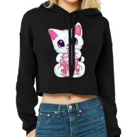 Kawaii Anime Cat Strawberry Milkshake Neko For Women Girls Cropped Hoodie | Artistshot