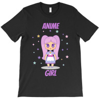 Kawaii Anime Girl With Pink Pigtails T-shirt | Artistshot