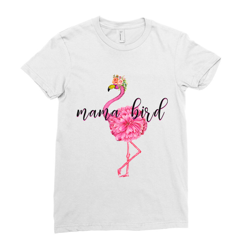 Flower Pink Mama Bird Momma Flamingo Summer Sea 2019 Floral Ladies Fitted T-Shirt by sieuduong86 | Artistshot