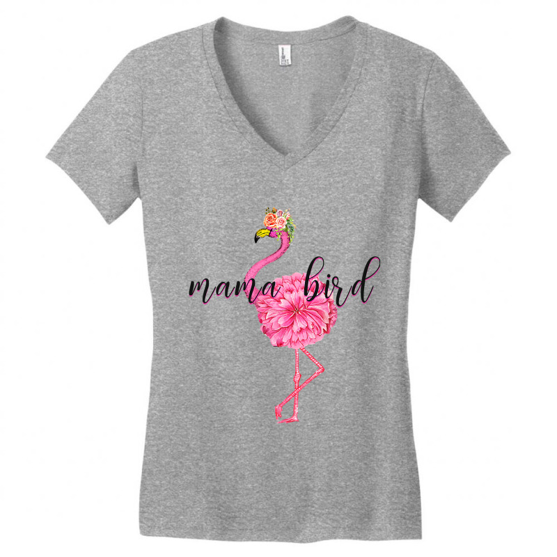 Flower Pink Mama Bird Momma Flamingo Summer Sea 2019 Floral Women's V-Neck T-Shirt by sieuduong86 | Artistshot