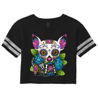 Chihuahua Sugar Skull Mexico Dog Calavera Dia De Los Muertos Raglan Ba Scorecard Crop Tee | Artistshot