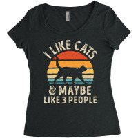 I Like Cats And Maybe Like 3 People Cat Lover Gifts Women T Shirt Women's Triblend Scoop T-shirt | Artistshot