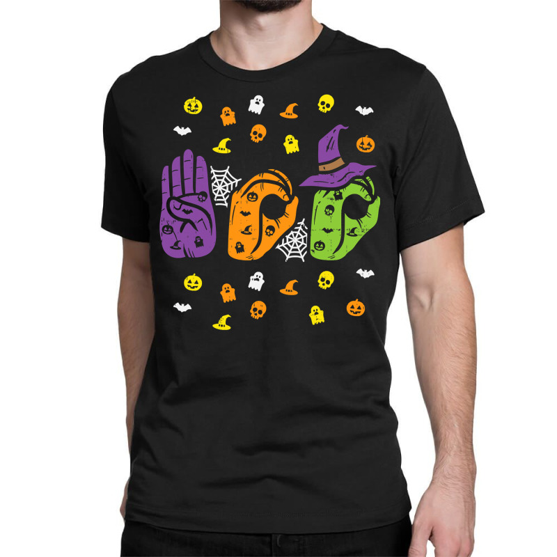 Boo Hands American Sign Language Pride Asl Halloween T Shirt Classic T-shirt by TimothyMears89 | Artistshot