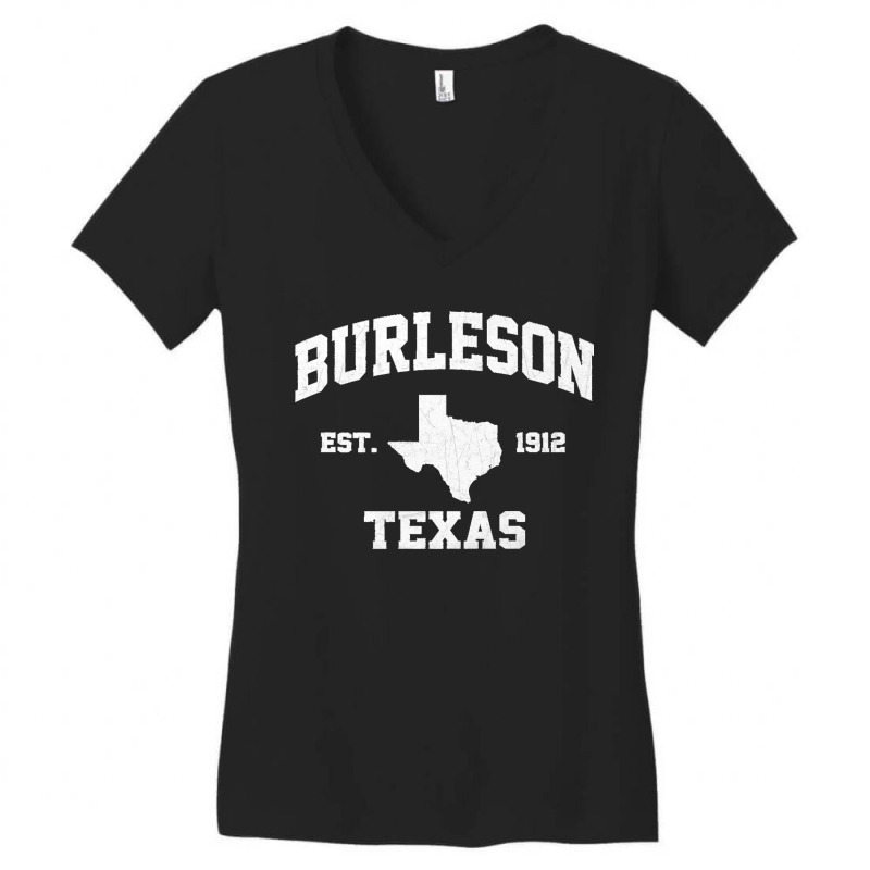 Burleson Texas Tx Vintage State Athletic Style Premium Women's V-Neck T-Shirt by LeonelSalas | Artistshot