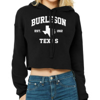 Burleson Texas Tx Vintage State Athletic Style Premium Cropped Hoodie | Artistshot