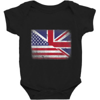 British American Flag T Shirt Great Britain Union Jack . Baby Bodysuit | Artistshot