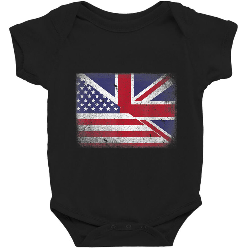 British American Flag T Shirt Great Britain Union Jack . Baby Bodysuit | Artistshot