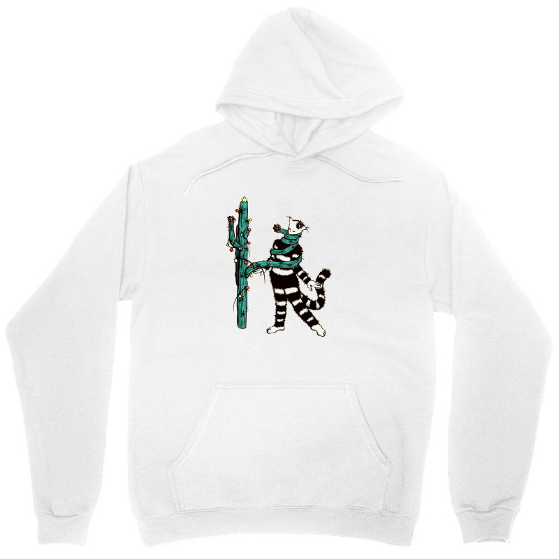 Christmas Cactus Hugs Cute Kitty Unisex Hoodie | Artistshot