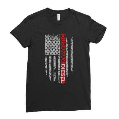 Duramax Diesel Flag Shirt Ladies Fitted T-shirt Designed By Hung