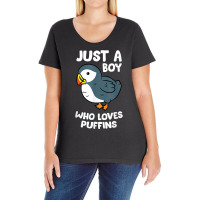 Just A Boy Who Loves Puffins Iceland Seabird Puffins T Shirt Ladies Curvy T-shirt | Artistshot