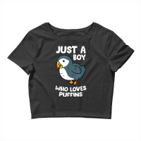 Just A Boy Who Loves Puffins Iceland Seabird Puffins T Shirt Crop Top | Artistshot